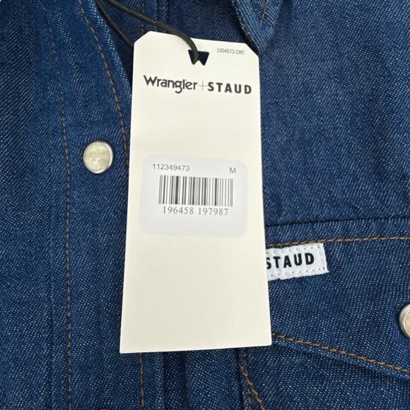 STAUD + WRANGLER The Western Shirt in Dark Rinse M - Picture 5 of 10